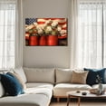 thumbnail image 3 of Modern American Flag Framed Canvas Wall Art for Living Room, 4th of July Large Patriotic Floral Poster for Bedroom, Wrapped Canvas Prints Artwork Americana Pictures Wall Decor P1, 3 of 8