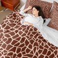thumbnail image 4 of Homewish Fashion Giraffe Print Bedding Comforter Set 7 Pieces, Brown Abstract Ombre Full Bedding Set, Teens Adult Women Reversible Fitted Sheet Flat Sheet, Lightweight Room Decor, 4 of 7