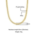 thumbnail image 2 of Male Zircon Cuban Chain Necklaces for Men Women Hip Hop Gold Plated Teen Jewelry 8MM 24inch, 2 of 5
