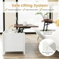 thumbnail image 5 of Giantex Lift Top Coffee Table, with Hidden Storage Compartment & 3 Open Shelves, Rectangular Cocktail Tea Table w/Solid Wood Legs for Living Room Reception Room, White, 5 of 5