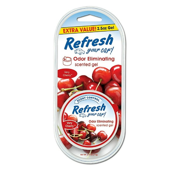 Refresh Your Car Scented Air Freshener Gel Very Cherry Scent 2.5 Oz