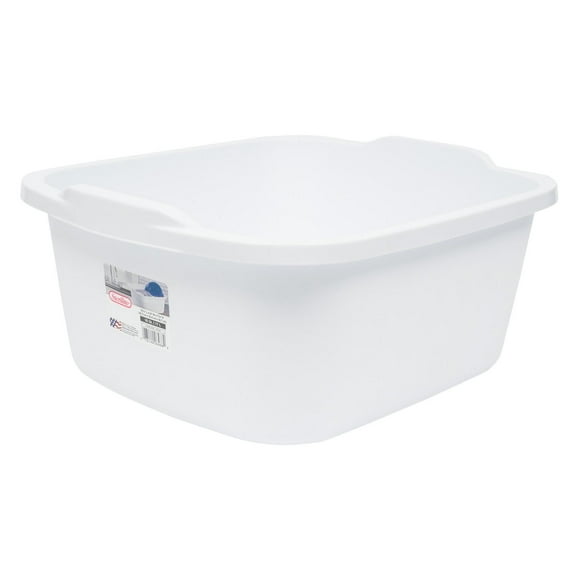 Sterilite 18 Qt. Dishpan, Multi-Purpose Plastic Wash Tub, Kitchen, Sink, White, 1 Count