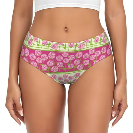 Womens Underwear - flowers Pink B No Show Seamless Underwear for Women  Soft Stretch Womens Panties  Hipster Ladies Panties Bikini Underwear Briefs