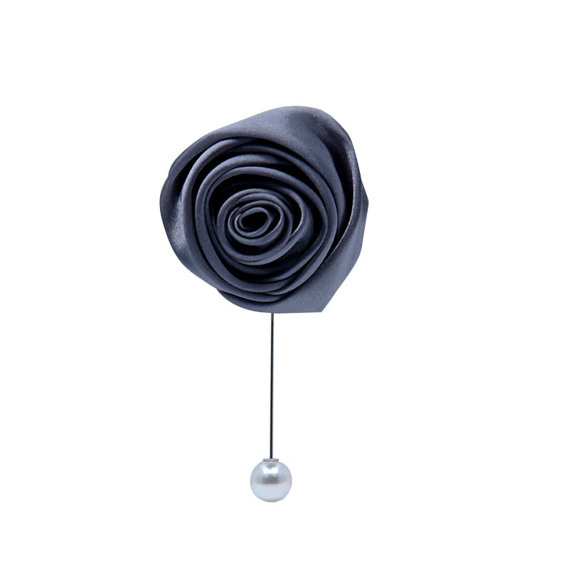 12 Color Best Man Groom Silk Rose Boutonniere Label Pin Brooch Wedding Flower 