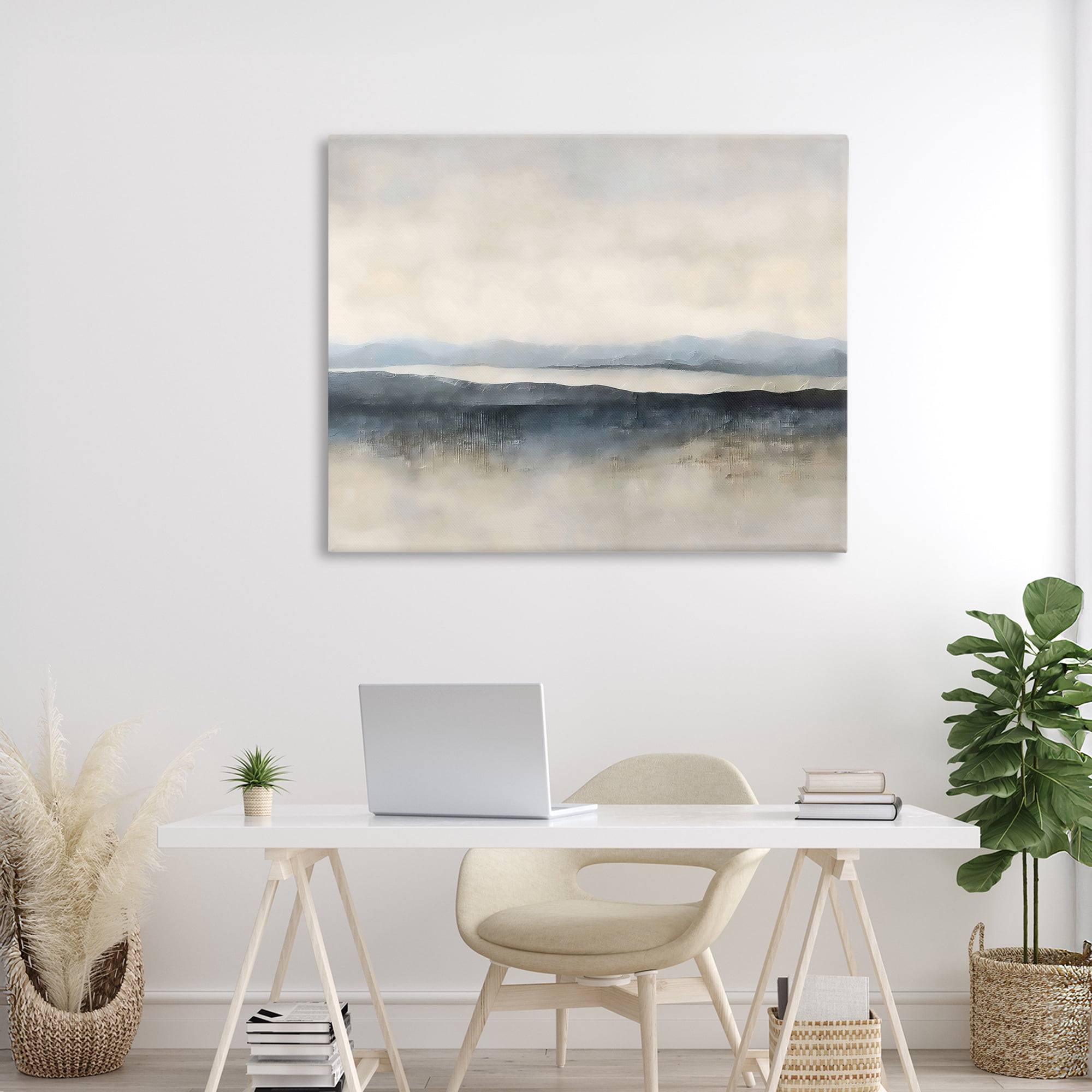 Stupell Industries Misty Muted Horizon Canvas Wall Art, design by Riley B