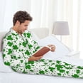 thumbnail image 6 of Cauagu St Patrick's Day4 Print Men's Long-Sleeve Pajama Set,Soft Button-Front 2Pjs for Men Long Sleeve Men’s Sleepwear-Large, 6 of 7