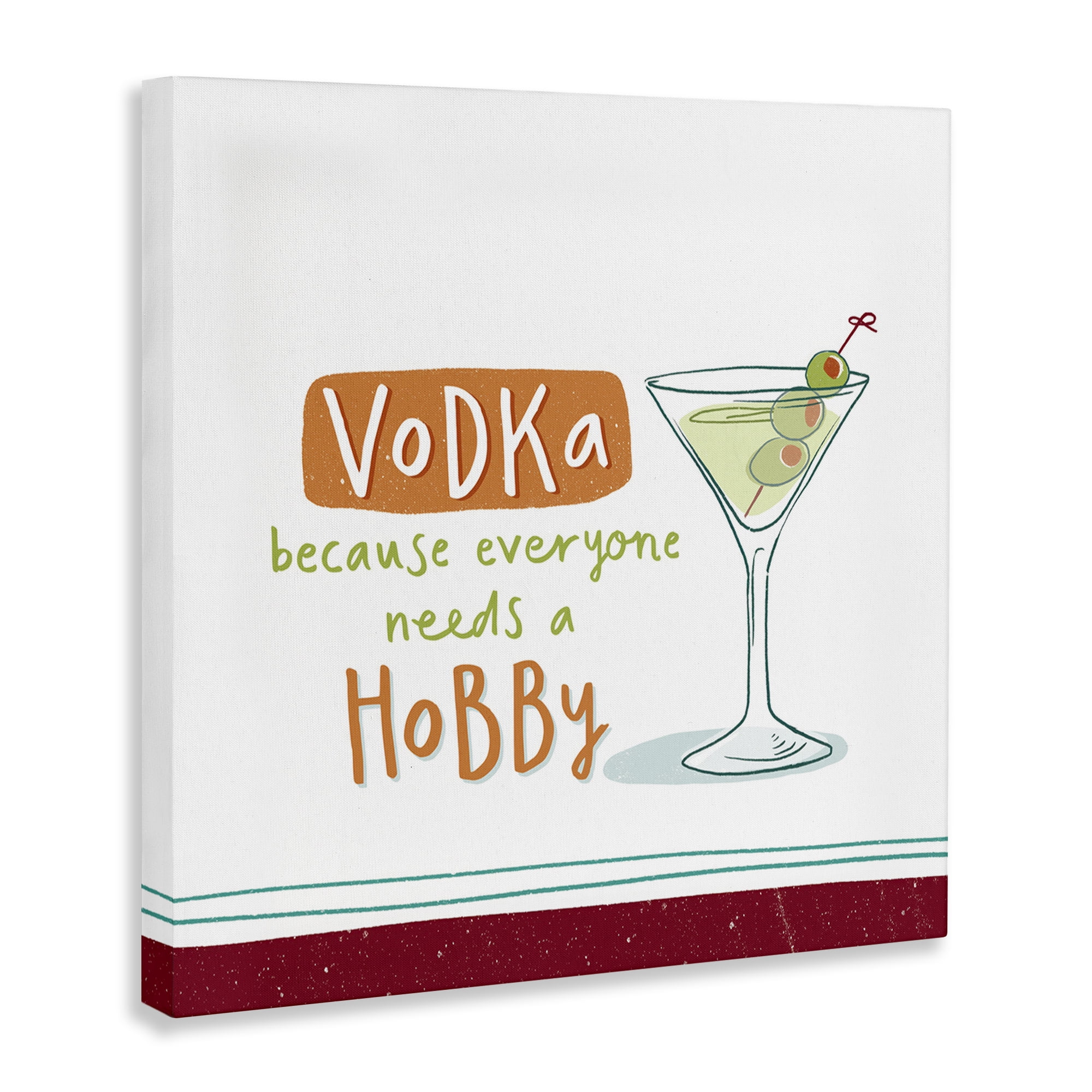 Stupell Industries Funny Vodka Phrase Food & Beverage Painting Wrapped Canvas Art Print Wall Art, 17 x 17