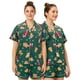 thumbnail image 3 of HITIME Pijama Navideña para Mujer de Seda de Leche Talla 2XL, Conjunto de Short y Playera, Tela Ultra Suave y Transpirable, Comodidad de Lujo para Dormir o Lounge, 3 of 8