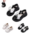 thumbnail image 4 of Otqutp Girls Wedding Shoes Sweet Bows Sandals Toddler Girls Ballet Dress Flat with Pearls Bow Princess Wedding Dress Shoes, 4 of 9