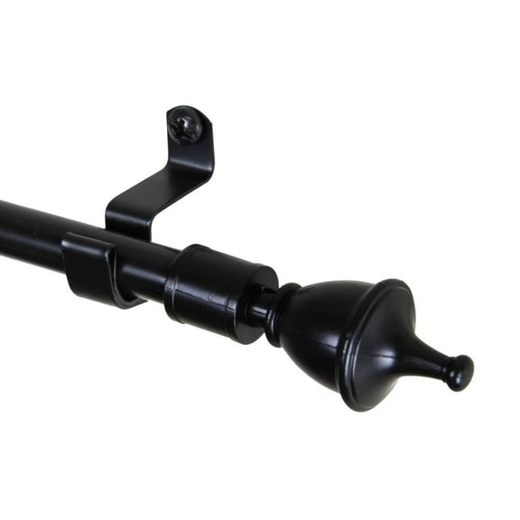 Rod Desyne Urn 7 by 16" Cafe Curtain Rod Extends - Black