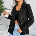 thumbnail image 4 of Chaqueta Blazer, Blazer de pana para mujer, Blazer de pana doble para mujer, Chaqueta de oficina de manga larga optimizada para la excelencia, 4 of 9