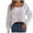 White, variant on Herrnalise Women's Cable Cropped Sweater Long Sleeve Crewneck Pullover Knit Jumper Top White,S