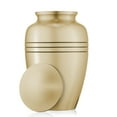 thumbnail image 5 of Reminded Adult Cremation Memorial Urn for Human Ashes, Gold Etched Cross Brass Funeral Urn with Velvet Bag, 5 of 6