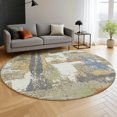 thumbnail image 6 of Addison Rugs Mayfield Premium Machine Washable Transitional Abstract Ivory Round Rug, 8' x 8', 6 of 6