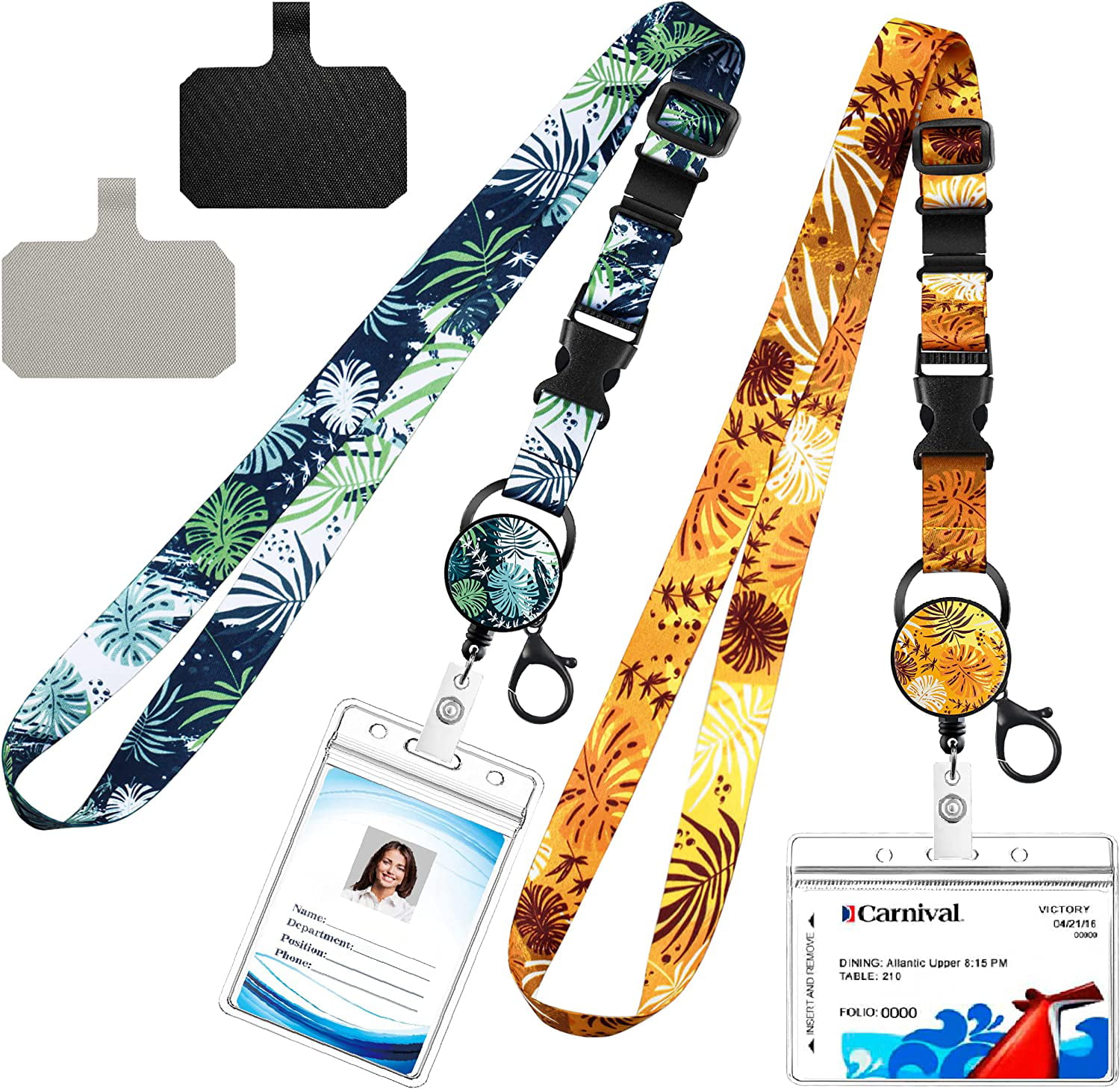Cruise Lanyards, 2 Pack Adjustable Lanyard with Retractable Badge Key ...