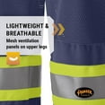 thumbnail image 2 of Pioneer Hi Vis Safety Traffic Work Pants for Men - Breathable Mesh Panels - Boot Access - Pockets - Class 3 - Navy Blue, 2 of 9