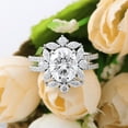 thumbnail image 2 of Silvago Jewelry 14K White Gold Plated Rings - 2.53 Ct Oval Cut Moissanite Rings for Women's -Multi Moissanite Engagement Wedding Jewelry - Cluster Moissanite Ring - Wedding Bridesmaid Gift, 2 of 9