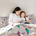 thumbnail image 5 of Castle Fairy Gradient Hummingbird Queen Comforter Set,Flowers Bedding Comforter Set, 5 of 8