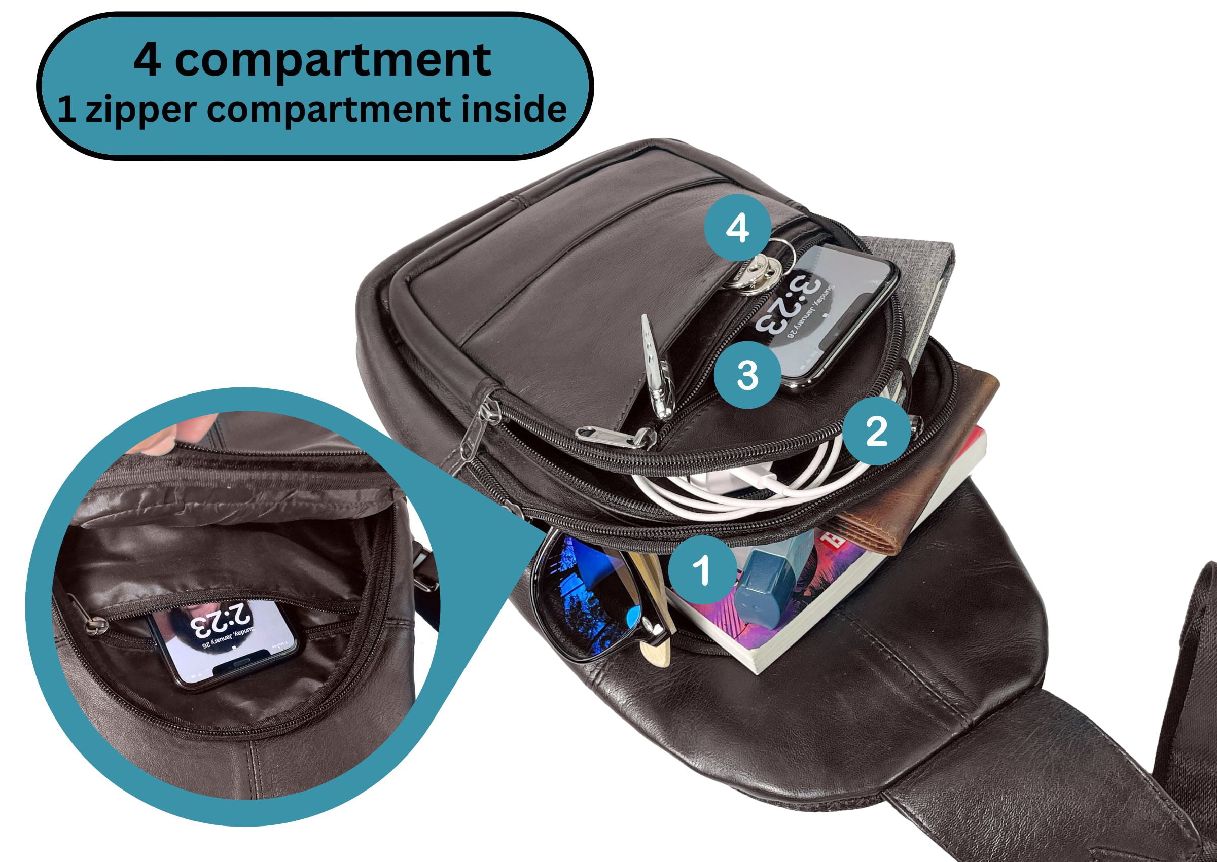 Sling Bag Crossbody Bag Shoulder Pack Lightweight Travel Hiking Men Women-by Bullz