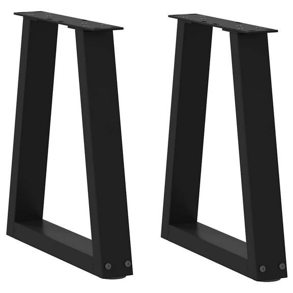 vidaXL Dining Table Leg Set of 2 Black Powder-coated steel Medium