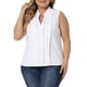 thumbnail image 1 of Blusas de trabajo de verano sin mangas con cuello en V para mujeres de tallas grandes GRACE & GRANDEUR blancas 4X, 1 of 1