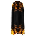 thumbnail image 5 of Capa unisex para mujer, larga, con capucha, para disfraz de cosplay, con estampado de llamas, para Halloween, 5 of 5
