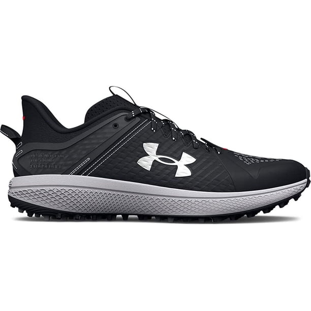 Under Armour Men's Yard Low Turf Baseball Shoe, (001) Black/Black