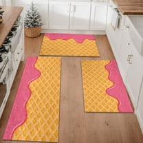 Kitchen Rugs Sets of 3 Non Slip Washable Kitchen Mats for Floor, Kitchen Runner Rug, Floor Mat Carpet for Entryway, Laundry, Sink