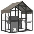 thumbnail image 2 of Aluminum Walk-In Large Outdoor Cat Enclosure,Large Outdoor Catio for Multiple Cats,Outside Cattery with Weatherproof Roof with Channels,Side Door,UV Proof Cover,Huge Condo,Platform(ship in 2 boxes), 2 of 8