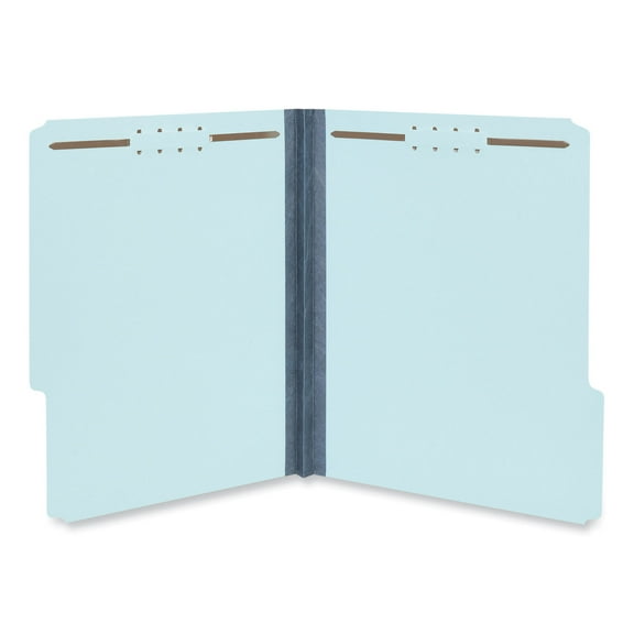 Universal UNV10415 1 in. Expansion 2 Fasteners Letter Size Top Tab Classification Folders - Light Blue Exterior (25/Box)
