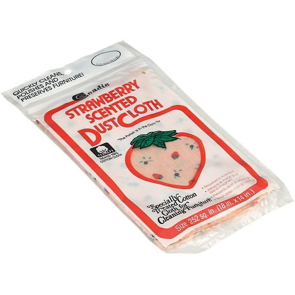 Scented Cleaning Dust Cloth Specially Treated Cotton Flannel for Dusting Wiping and Removing Dirt for Furniture Woodwork Appliances and Tiles Fresh Strawberry Scent Wipe Clean Micro towel 2 Pack