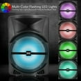 thumbnail image 3 of PYLE PPHP1544B - Bluetooth Indoor / Outdoor Loudspeaker with Built-in Rechargeable Battery, Flashing Party Lights, MP3/USB/SD Readers, FM Radio (1200 Watt), 3 of 4