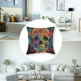 thumbnail image 5 of Acheng Colorful Sugar Skull Halloween Graphic Throw Pillow Covers,Set of 2, Multicolor 12x12in, 5 of 7