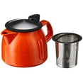 thumbnail image 3 of FORLIFE Bell Ceramic Teapot with Basket Infuser, 16-Ounce/470ml, Carrot, 3 of 3
