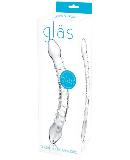 Glas Double Trouble Purple Dildo