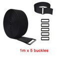 thumbnail image 1 of 1/2/3/5m Nylon Hook Loop Fastening Cable Tape Adjustable Hook And Loop Straps Black With Buckles For Cord Organizer Or Storage 1m with 5 buckles Width 2cm, 1 of 6