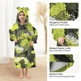 thumbnail image 4 of Dailycode Wearable Blanket Hoodie Oversized Sherpa Flannel Blankets with Pocket for 3-14 Year Old Green Snake_skin, 4 of 7