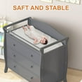 thumbnail image 5 of 3-Drawer Baby Changing Station, Nursery Dresser with Safety Rails, Strap, and Changing Table Top - Wood Diaper Changing Solution, 5 of 8