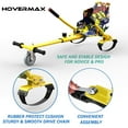 thumbnail image 3 of HOVERMAX Hoverboard Go Kart, Hoverboard Seat Attachment with Adjustable Frame Length for 6.5" 8" 10" Hoverboard, Suitable for Kids & Adults, Yellow, 3 of 7