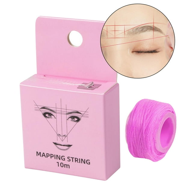 Cuerdas de mapeo preentintadas de cejas Herramienta de medición Herramienta Regla de para Maquillaje - Rosa Yinane Cadena de mapeo de cejas