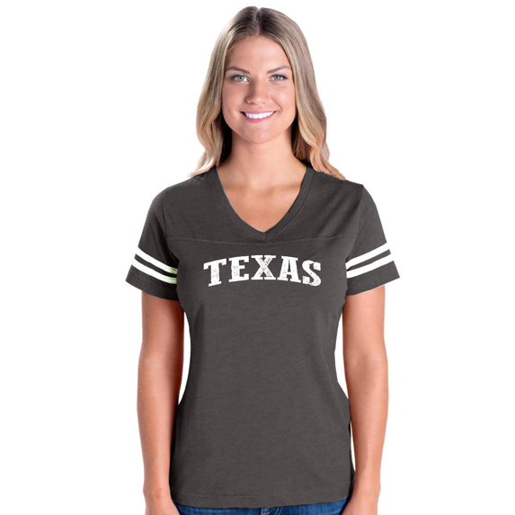 Womens Texas Football V-Neck T-Shirt