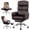 Coffee, variant on COOLHUT Big and Tall Office Chair 500LBS, Wide Seat Executive Office Desk Chair with Adjuatable Armrests and Headrest, PU Leather Hight Back Computer Chair with Footrest and Lumbar Suppor, Black