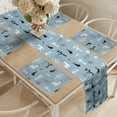 thumbnail image 2 of Ambesonne Minimalist Table Runner & Placemats, Snowy Forest Composition, Placemat 4 pcs + Runner 12"x72", Pale Teal Pale Grey, 2 of 2