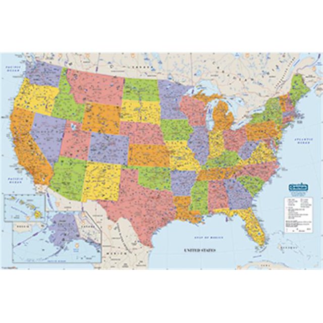 House Of Doolittle Us & World Maps Laminated Us 38X25