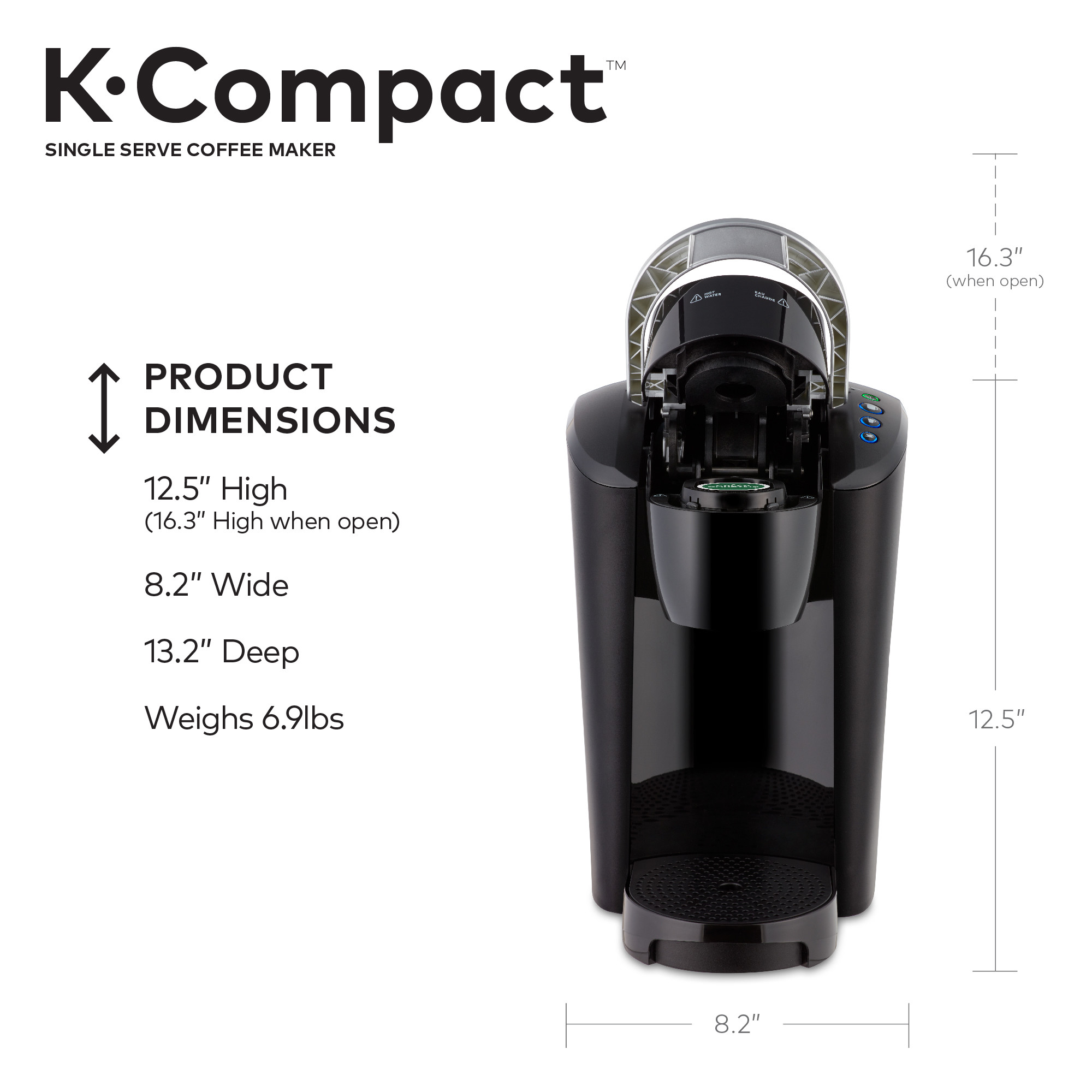 Keurig K-Compact Single-Serve K-Cup Pod Coffee Maker, Black - image 5 of 11