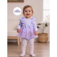 thumbnail image 6 of Spewahor Infant Baby Girl Fall Romper Dress 0 3 6 9 12 18 Months Crew Neck Long Sleeve Floral Print Lace Tutu Dresses Bodysuit with Headband, 6 of 9