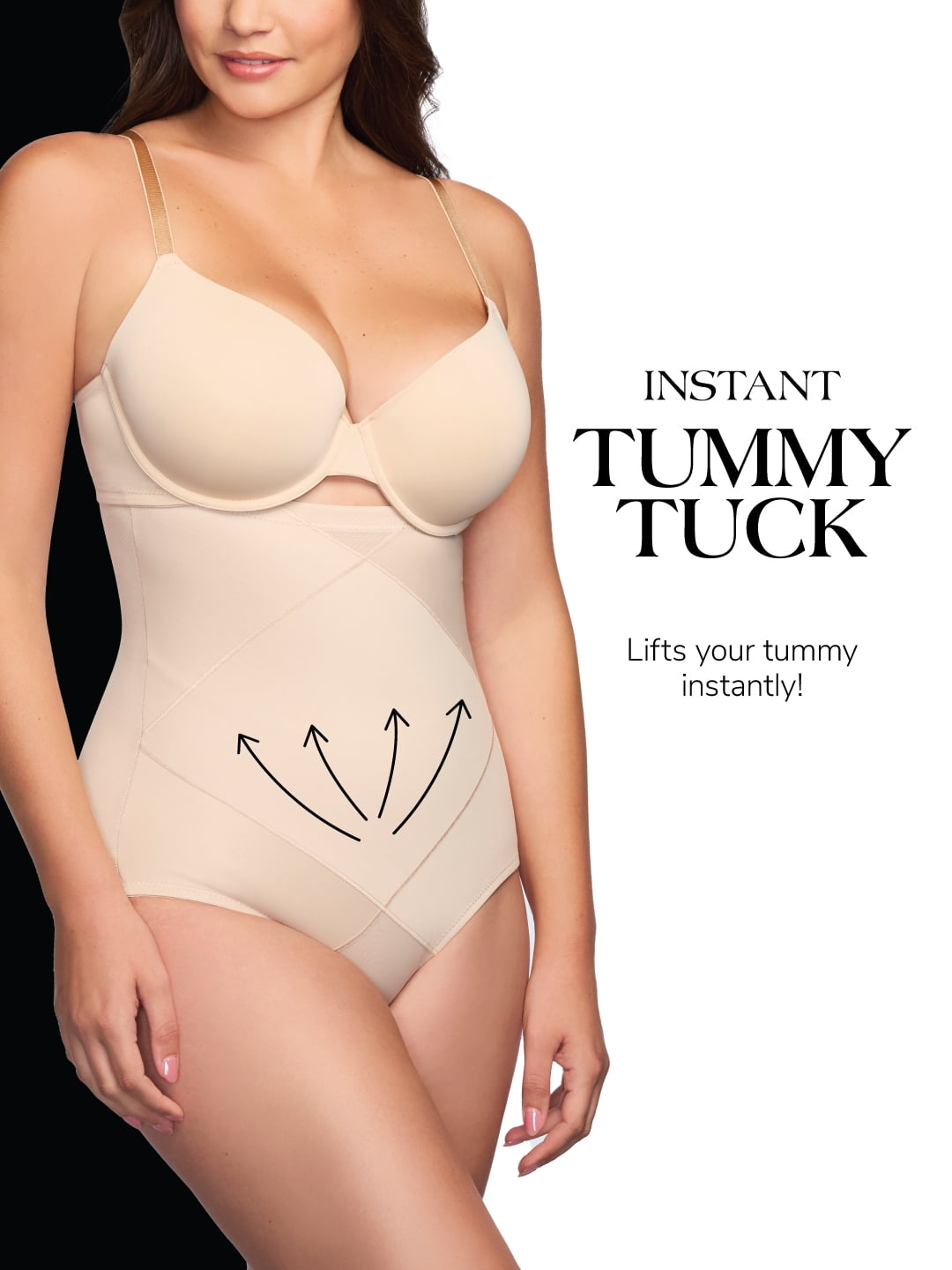 Cupid Women's Tummy Tuck Extra Firm Control Shapewear, High-Waist Shaping Brief, Sizes M-3XL