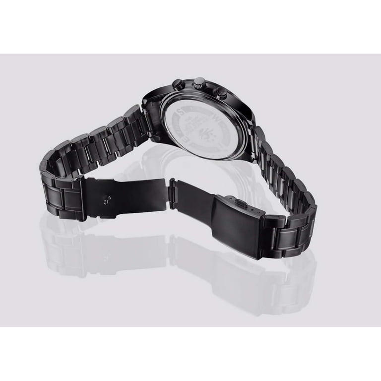 BOSCK 40mm Durable Men's Watch, Analog Auto Date/Day, Stainless
