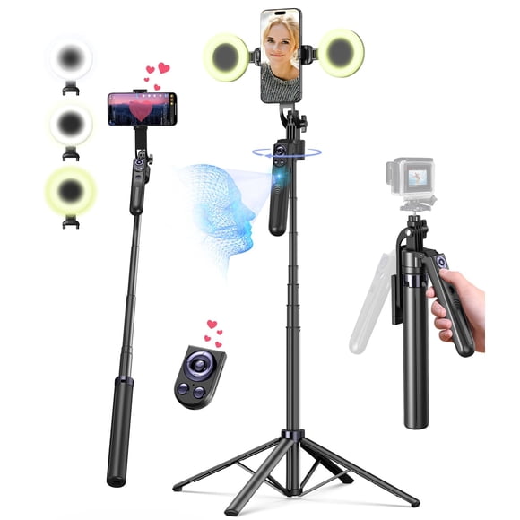 Trípode de seguimiento facial automático Yeaki 180 cm con luz para iPhone