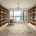 thumbnail image 2 of ODIKA 9'x12' Washable Area Rug Non-Slip, Chair-Friendly Carpetas Tan Vintage Distressed Botanical Scroll Border Para for Dining Room, Basement, Large Office, 2 of 7
